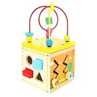 Kruzzel 9368 Wooden educational cube with clock - Motor Skill Toy