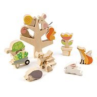 Dřevěná balanční hračka Tender Leaf Stacking Garden Friends - Balance Game