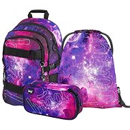 BAAGL 3 SET Skate Galaxy: Backpack, Pencil Case, Gymsack - School Set