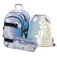 BAAGL 3 SET Skate Moon: Backpack, Pencil Case, Gymsack - School Set