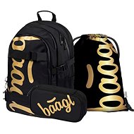 BAAGL 3 SET Skate Gold: Backpack, Pencil Case, Gymsack - School Set