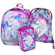 School bag in set for first graders Baagl Shelly Unicorn - 3 pieces - School Set