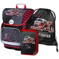 School briefcase set for first graders Baagl Ergo Firefighters - 3 pieces - School Set