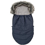 Baby sling with fur coat dark blue - Stroller Footmuff