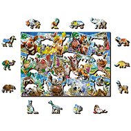 Woden City Wooden Puzzle Animal Postcards 2in1, 200 pieces eco - Jigsaw Puzzle