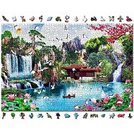 Woden City Wooden Puzzle Waterfalls in Japanese Garden 2in1, 2000 pieces eco - Jigsaw Puzzle