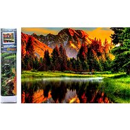Norimpex Sunset at the lake 30 × 40 cm - Diamond Painting