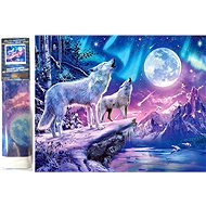 Norimpex Wolves under the full moon 30 × 40 cm - Diamond Painting