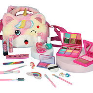 KIK KX3051 Plush cosmetic bag with unicorn motif for girls - Children’s Makeup Set