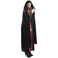 Boland Black luxury hooded cloak - Costume Accessory