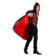 Boland Double-sided hooded cloak black and red - Costume Accessory