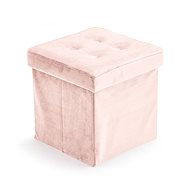 Kids Concept Storage Box Velvet Light Pink - Ottoman
