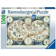 Ravensburger 160037 Weltkarte der fantastischen Tiere 1500 Puzzleteile - Puzzle