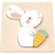 Babu Rabbit with carrot 4 pieces - Wooden Puzzle
