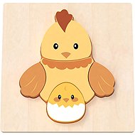 Babu Hen with chick 5 pieces - Wooden Puzzle