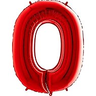 FLEXMETAL Balloon foil numerals red 102 cm - 0 - Balloons