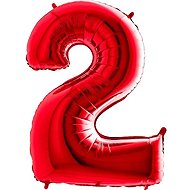 FLEXMETAL Balloon foil numbers red - red 102 cm - 2 - Balloons