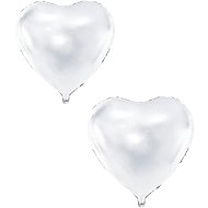 PARTYDECO Balloon foil heart white, wedding, valentine, 60 cm, 2 pcs - Balloons