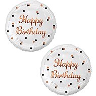 GODAN White happy birthday balloon, gold lettering, 45 cm, 2 pcs - Balloons