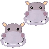 FLEXMETAL Foil balloon 56 cm hippo, safari, 2 pcs - Balloons