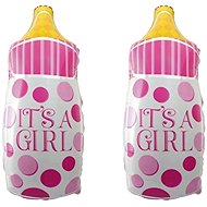 FLEXMETAL Foil balloon 69 cm baby bottle girl, girl, baby shower, 2 pcs - Balloons