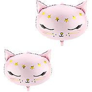 PARTYDECO Foil balloon cat, kitty, pink, 48 cm, 2 pcs - Balloons