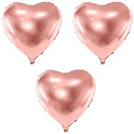 PARTYDECO Balloon foil heart rose gold, rosegold, wedding, valentine, 45 cm, 3 pcs - Balloons
