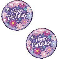 UNIQUE Birthday balloon, happy birthday flowers, 45 cm, 2 pcs - Balloons