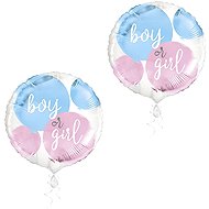 UNIQUE Foil balloon, gender reveal, boy or girl, 45 cm, 2 pcs - Balloons