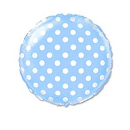 FLEXMETAL Foil balloon round blue with white dots 45 cm - Balloons