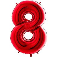 FLEXMETAL Balloon foil numerals, red 102 cm, 8 - Balloons