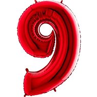 FLEXMETAL Balloon foil numerals, red 102 cm, 9 - Balloons