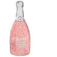 Amscan Champagne bottle foil balloon - pink - 70 cm - Balloons