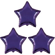 FLEXMETAL Foil balloon - star, purple, 45 cm, 3 pcs - Balloons