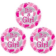 SMART BALLOONS Foil balloon - it´s a girl, baby shower, 45 cm, 3 pcs - Balloons