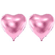 PARTYDECO Foil balloon - heart, valentine / wedding, light pink, 60 cm, 2 pcs - Balloons