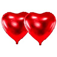 PARTYDECO Foil balloon - heart, valentine / wedding, red, 60 cm, 2 pcs - Balloons