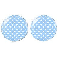 FLEXMETAL Foil balloon - round, blue with white dots, 45 cm, 2 pcs - Balloons