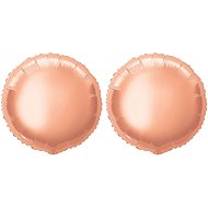 FLEXMETAL Foil balloon - round, rose gold, 45 cm, 2 pcs - Balloons