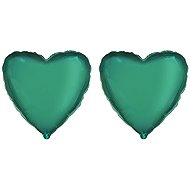 FLEXMETAL Foil balloon - heart, valentine / wedding, turquoise green, 45 cm, 2 pcs - Balloons