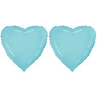 FLEXMETAL Foil balloon - heart, light blue, valentine / wedding, 45 cm, 2 pcs - Balloons