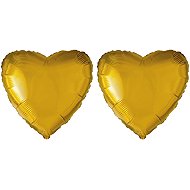 FLEXMETAL Foil balloon - heart, gold, valentine / wedding, 45 cm, 2 pcs - Balloons