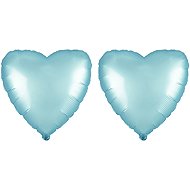 FLEXMETAL Foil balloon - heart, pastel blue, valentine / wedding, 45 cm, 2 pcs - Balloons