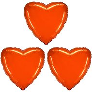 FLEXMETAL Foil balloon - heart, orange, valentine / wedding, 45 cm, 3 pcs - Balloons