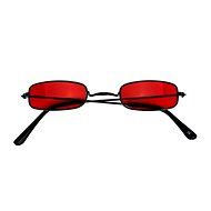 Square glasses with red lenses - Costume Accessory