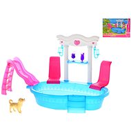 Pool 34 cm for dolls with slide, loungers and accessories - Doll Accessory