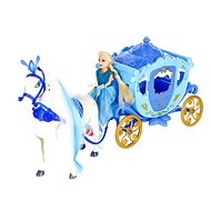 Carriage with walking horse and light - Doll Accessory