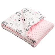 NEW-BABY Minky with filling Teddy bears pink 80 × 102 cm - Blanket