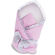 Belisima with bow Rabbit pink-grey - Swaddle Blanket