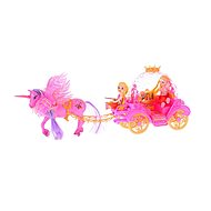 Carriage with unicorn and 2 dolls - Doll Accessory